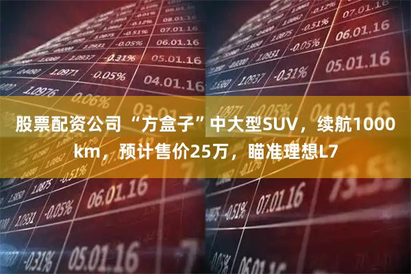 股票配资公司 “方盒子”中大型SUV，续航1000km，预计售价25万，瞄准理想L7